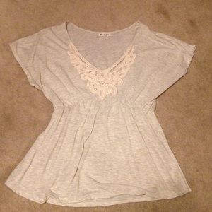 Light gray v-neck shirt