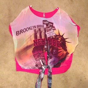 New York themed tie shirt