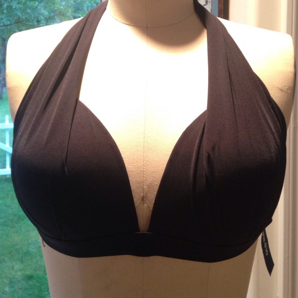 Black halter bikini top