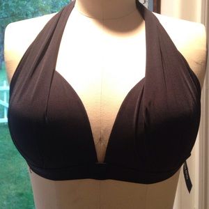 Black halter bikini top