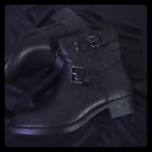 Mossimo Black Buckle Ankle Boots