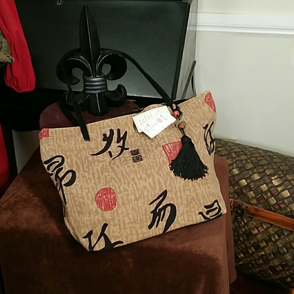 Chico's Fabric Bag oriental design
