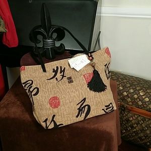Chico's Fabric Bag oriental design