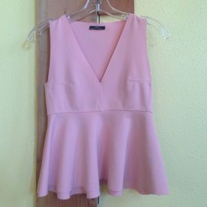 Pink Zara peplum top