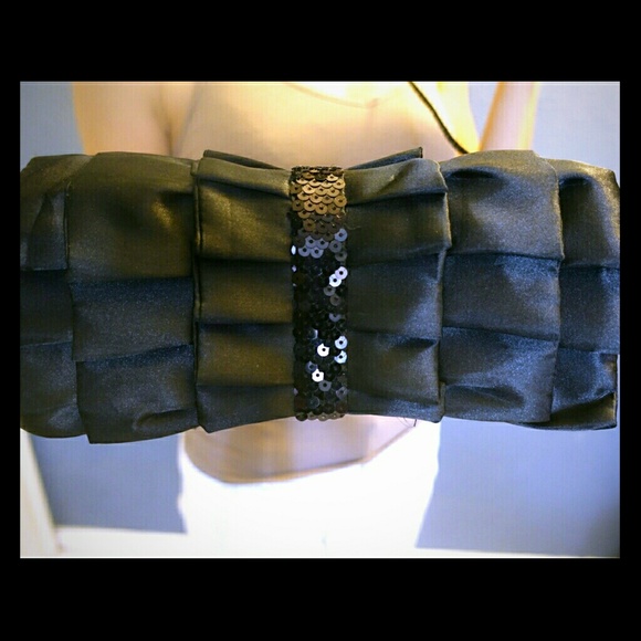 Black sequined crossbody/clutch