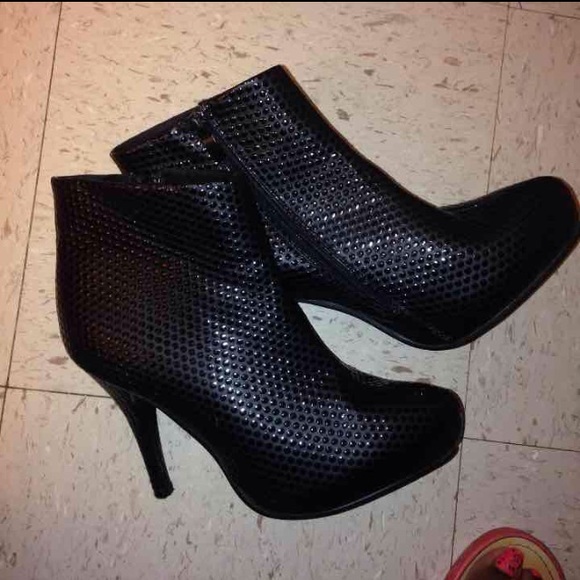 Cute black heel booties