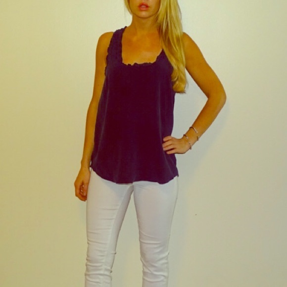 Joie silk navy blue top