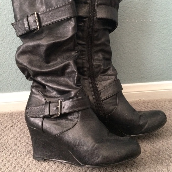 Black knee high boots
