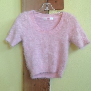 American Apparel fuzzy sweater crop top