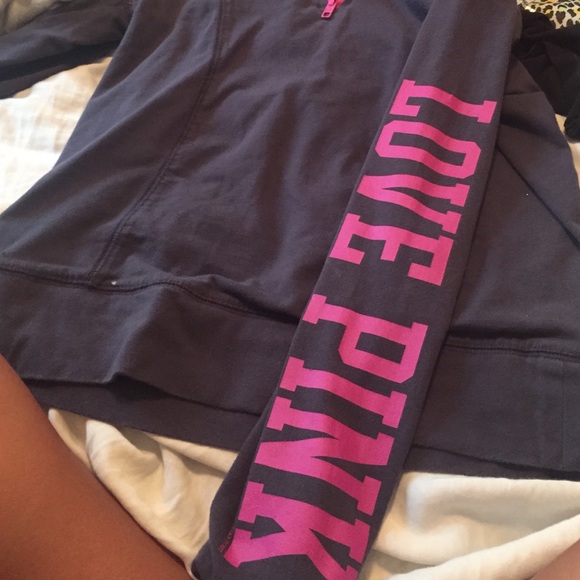 PINK navy blue and pink yoga zip up sweatshirt - Picture 2 of 2