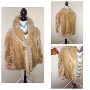 Faux fur vintage cape