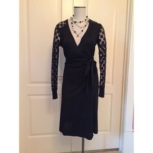 Diane von Furstenberg Linda Dot-Sleeve Wrap Dress