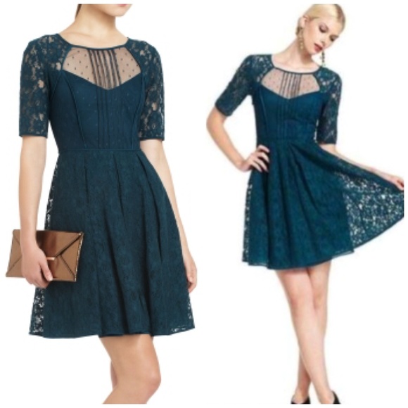 BCBG MaxAzria "Julya" Lace Dress Teal
