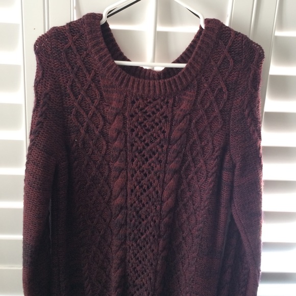 Burgundy knit sweater dress