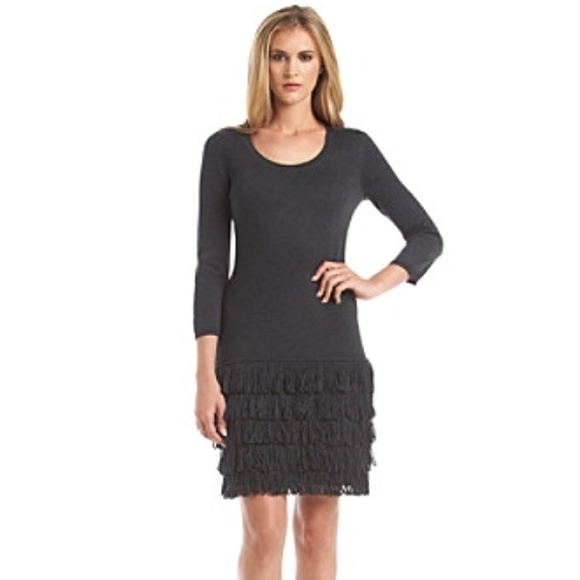 UPC 788627762104 - Calvin Klein Grey Poodle Fringe Sweater Dress ...
