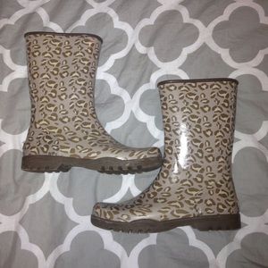 Cheetah Print Sperry rain boots