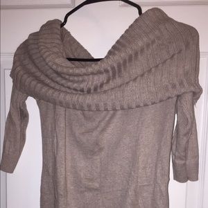 Tan off the shoulder sweater