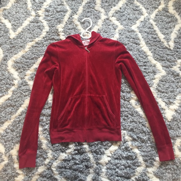 Juicy Couture Red Velour Hoodie