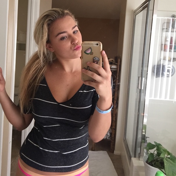 Cute striped v neck