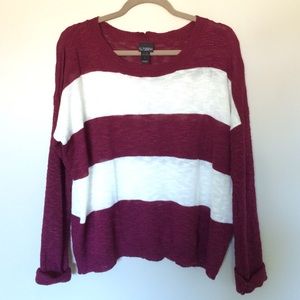 Oversized Maroon Button-Back Sweater