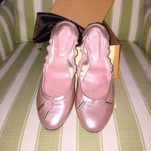 Tod's ballerina pink driving shoes