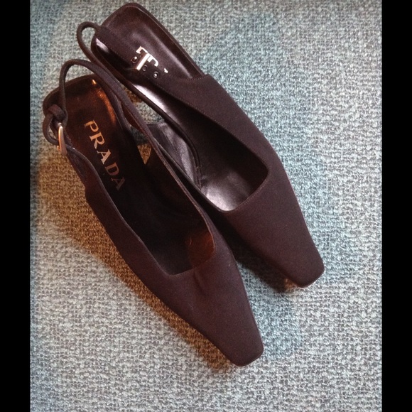 Prada Black Slingbacks