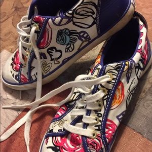 Coach Poppy purple and flowers sneakers (RARE)