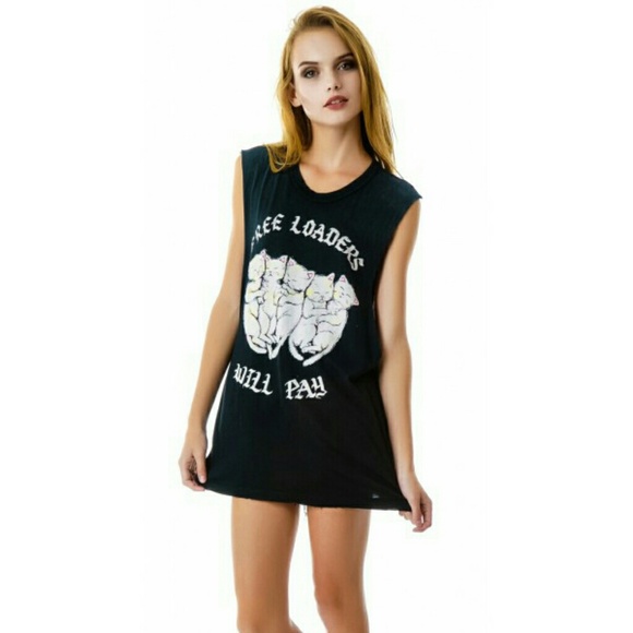 UNIF 'FREELOADERS WILL PAY' Sleeveless Tee
