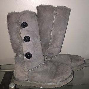 Gray Buttoned Uggs