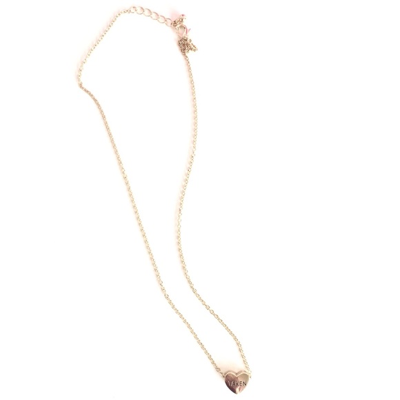 REMOVING TONIGHT Dainty "Taken" Heart Necklace Set - Picture 3 of 4