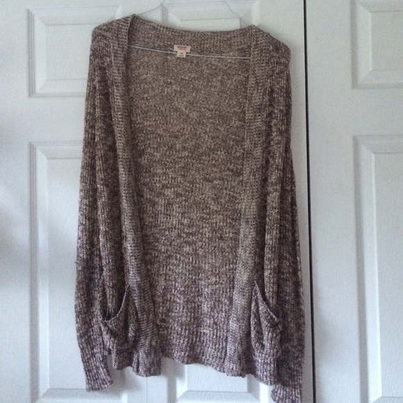 Brown and tan knit cardigan