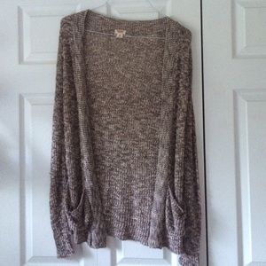 Brown and tan knit cardigan