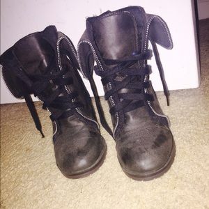 combat heel boots
