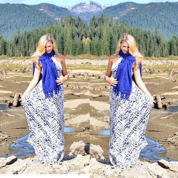 Satan Floral Print Maxi