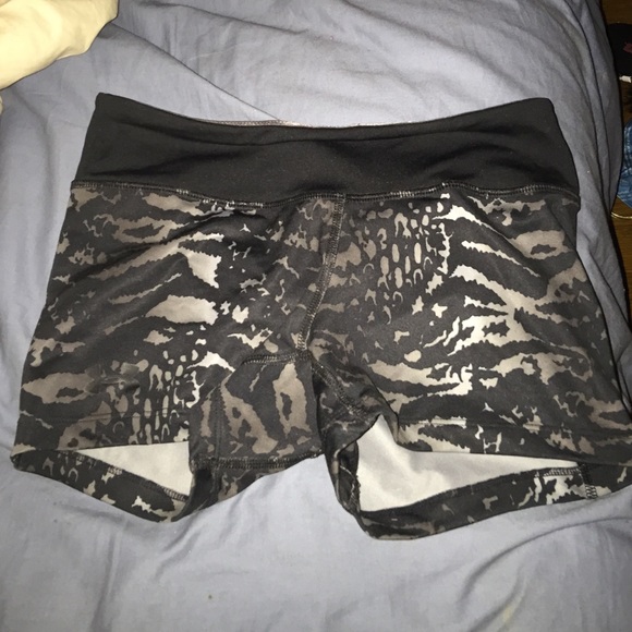 Black and grey zebra like UA spandex shorts