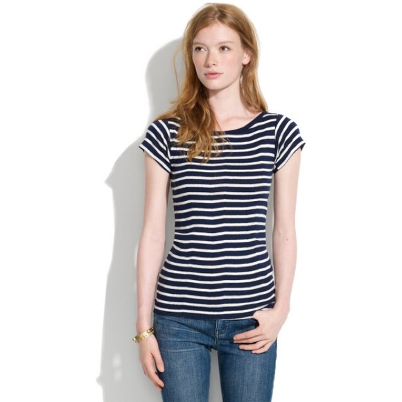 Small Trades Simpleboat Striped Cap-sleeve Tee