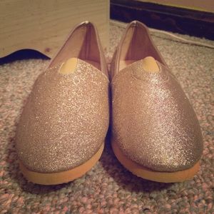 Golden Glitter Slip-ons