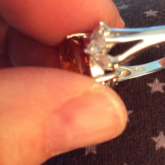 Ring, 10 ct. citrine in sterling, 8 - Picture 3 of 3