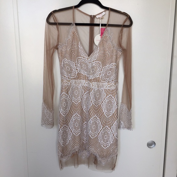 LOVE CULTURE White/Nude lace dress