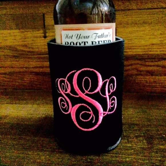 Custom monogrammed can cooler koozie