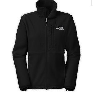 Women's all black North Face jacket.