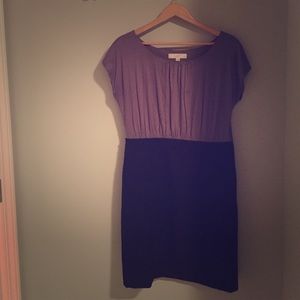 Grey top with black skirt dress