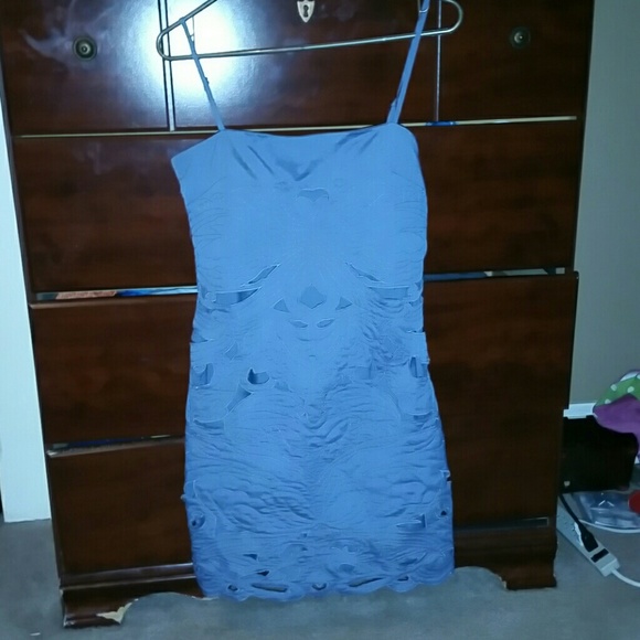 Blueish Gray cutout detail dress