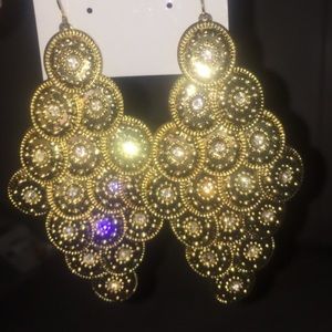 Gold crystal earrings