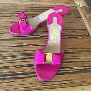 Salvatore Ferragamo Hot Pink Low Heels