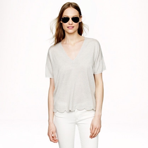 Jcrew wool scalloped sweater