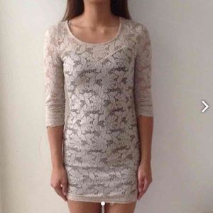 Nude lace dress
