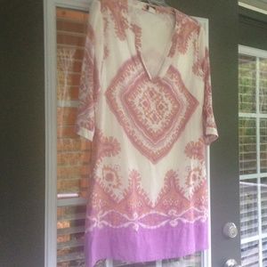 J.Crew Linen Tunic. Purple and gold. Worn twice.