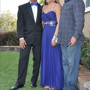 Darkish blue prom dress