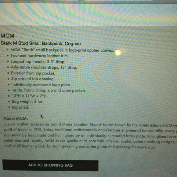 mcm small backpack - Picture 2 of 4